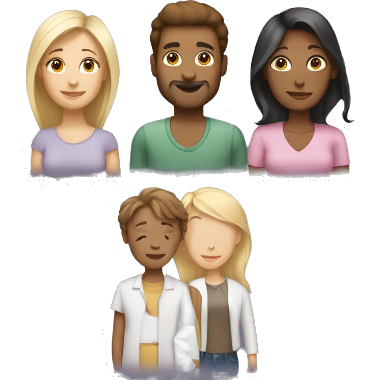 3 adults - 1 tall, one short and  woman emoji