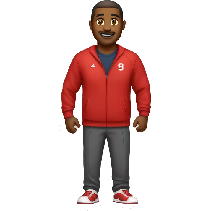 Basketball coach wearing red sweater emoji