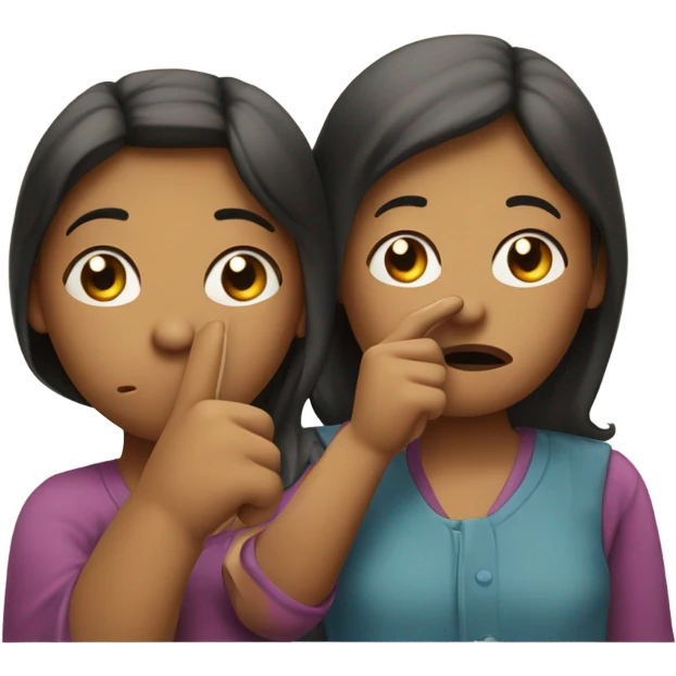 Person shushing another person  emoji