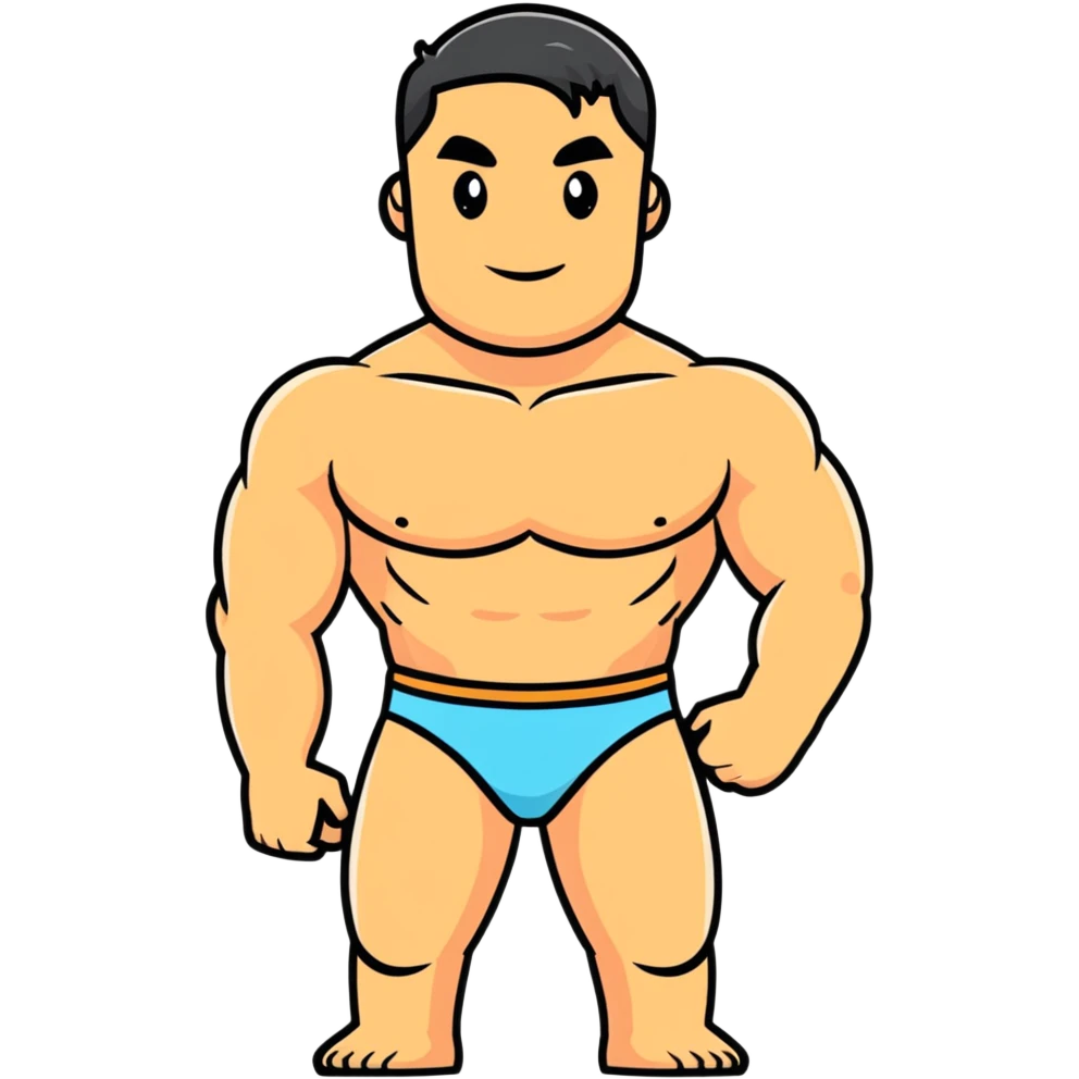 Muscular Caucasian man wearing a bikini emoji
