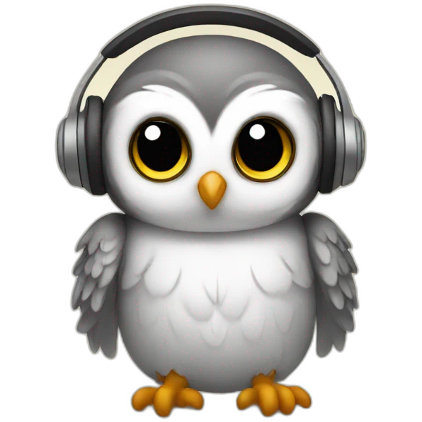 baby owl-with-headset emoji