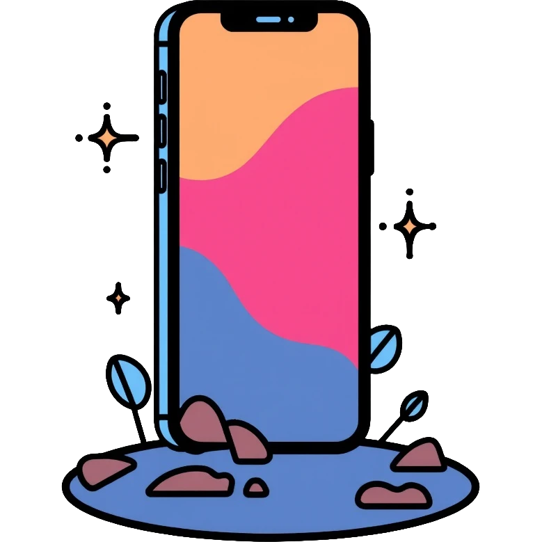 iPhone 14 Pro with dynamic island feature, sleek design emoji