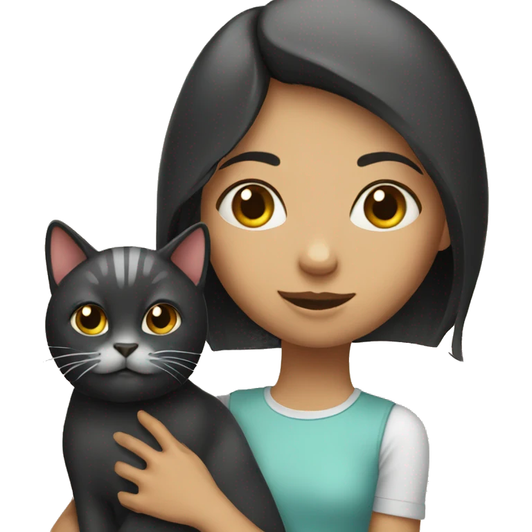 girl with head cat emoji