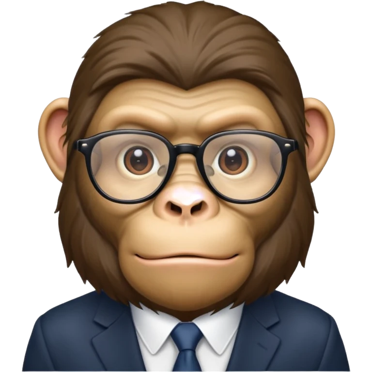 Обезьяна в очках стильный и деловой emoji