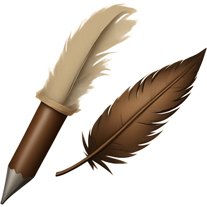 brown quill writing on parchment emoji