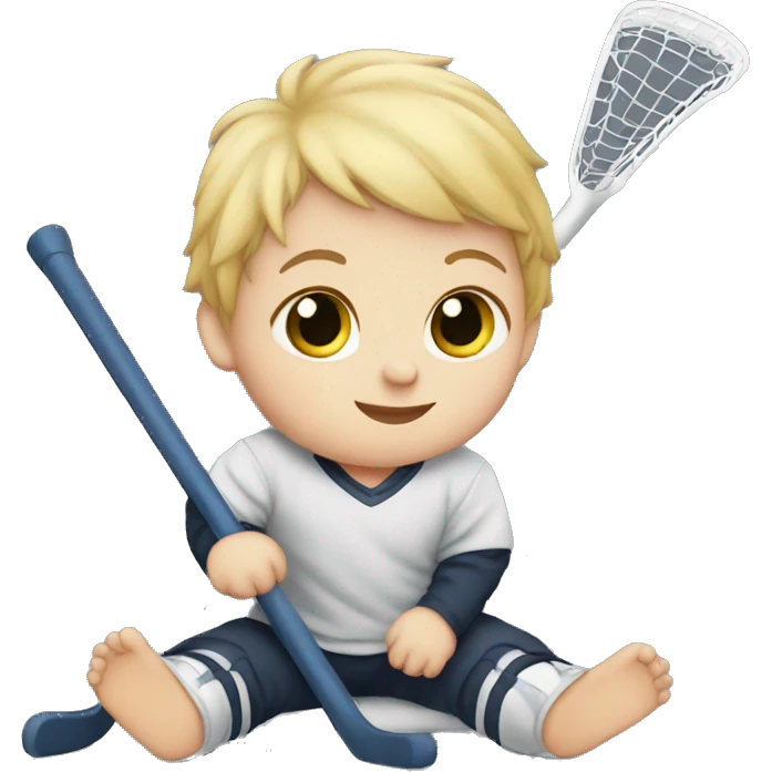 Little baby with hockey stick  emoji