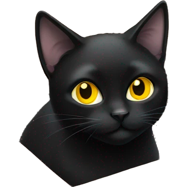 black cat with yellow eyes sitting in cardboard box emoji