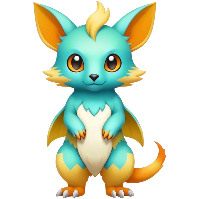 Cute cool fantasy animal hybrid Fakemon full body emoji