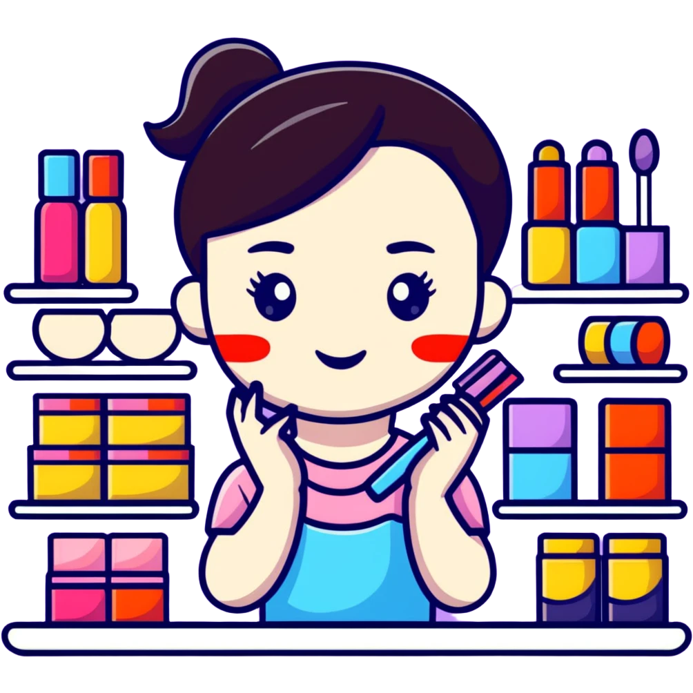 kid in makeup store emoji