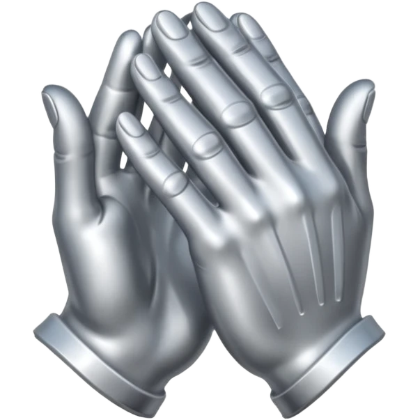 praying metallic hands, realistic proportions emoji