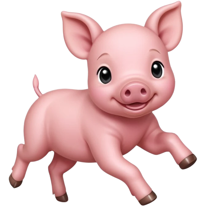 Baby Running Piglet – small pig dashing with tiny hooves lifted emoji