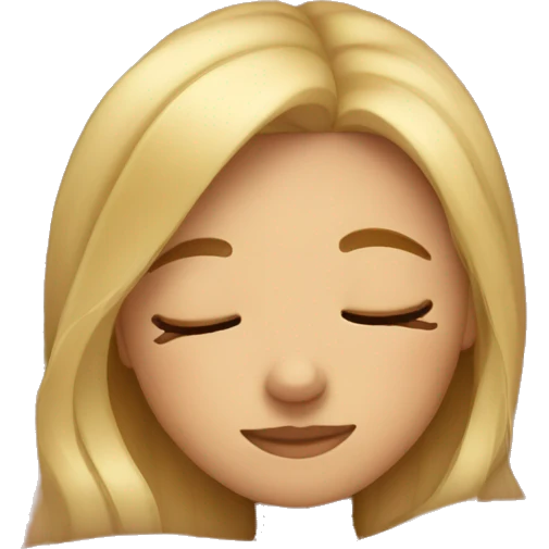 Cozy blonde girl sleeping emoji