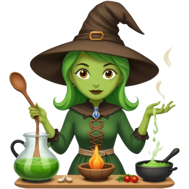 green witch cooking potion emoji