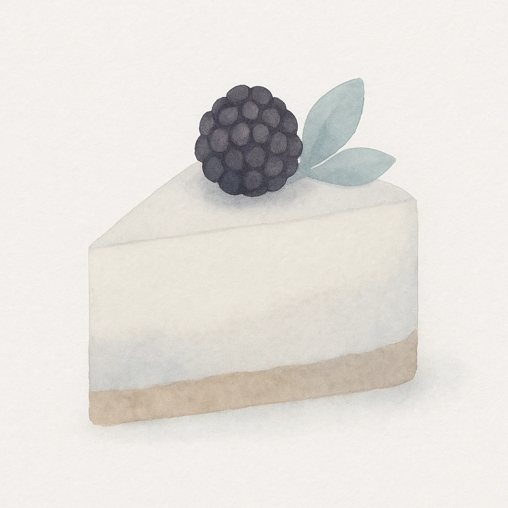 cheesecake de mora, watercolor style, soft and delicate tones emoji