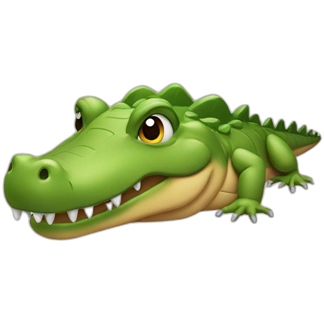 Crocodile rose avec des cheveux emoji