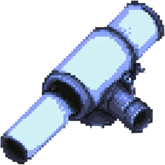 a cannon made of glass, transparent, fragile emoji
