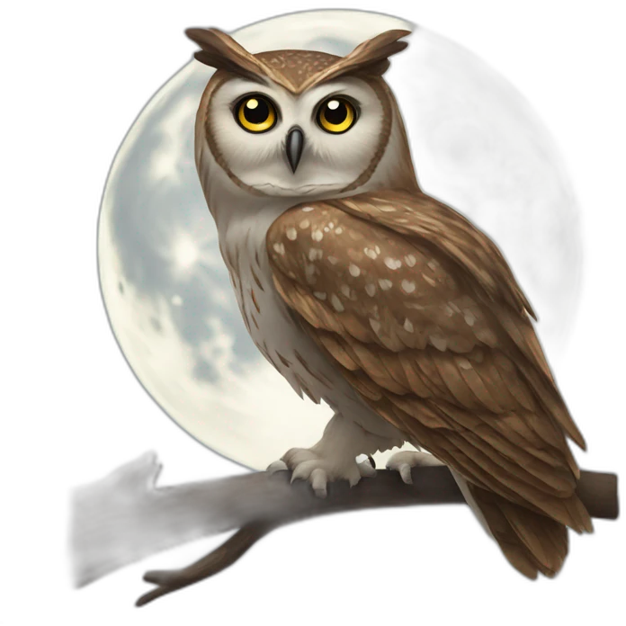 Owl in front of the moon emoji