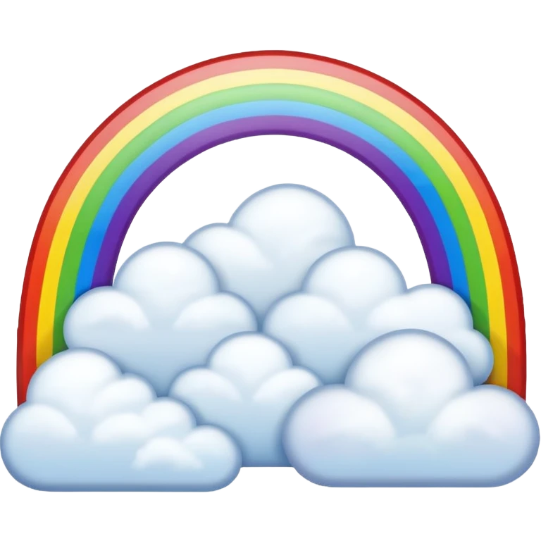 Rainbow with fluffy clouds at the ends  emoji