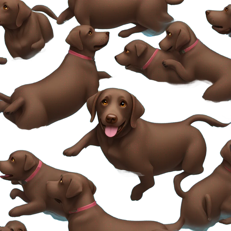 Chocolate lab swimming emoji