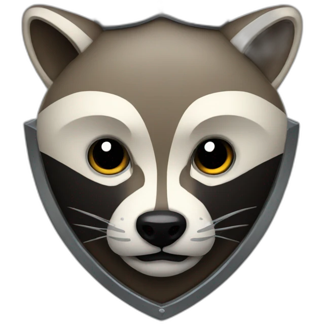 shield with raccoon head on it emoji