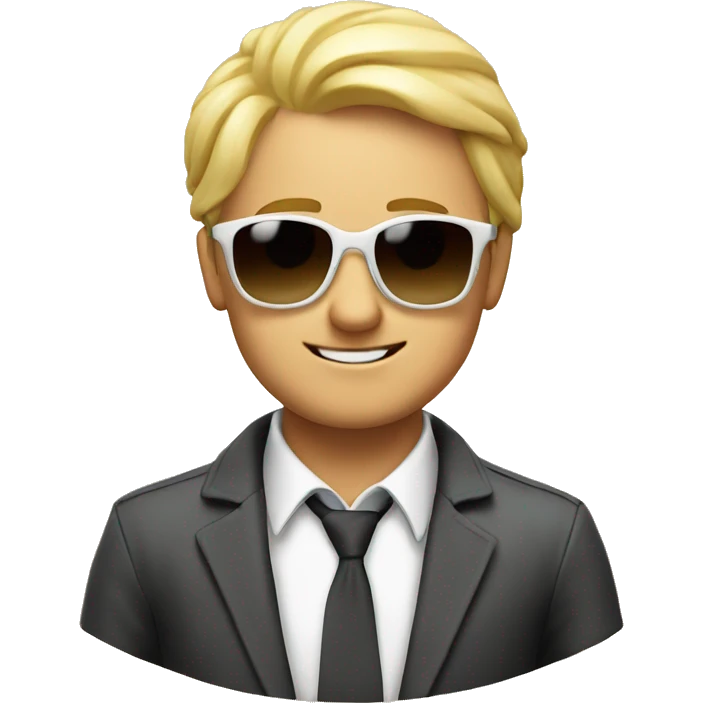 blond digital manager with sun glasses in Italy celebrating his birthday  emoji
