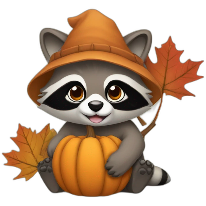 Raccooon automn emoji
