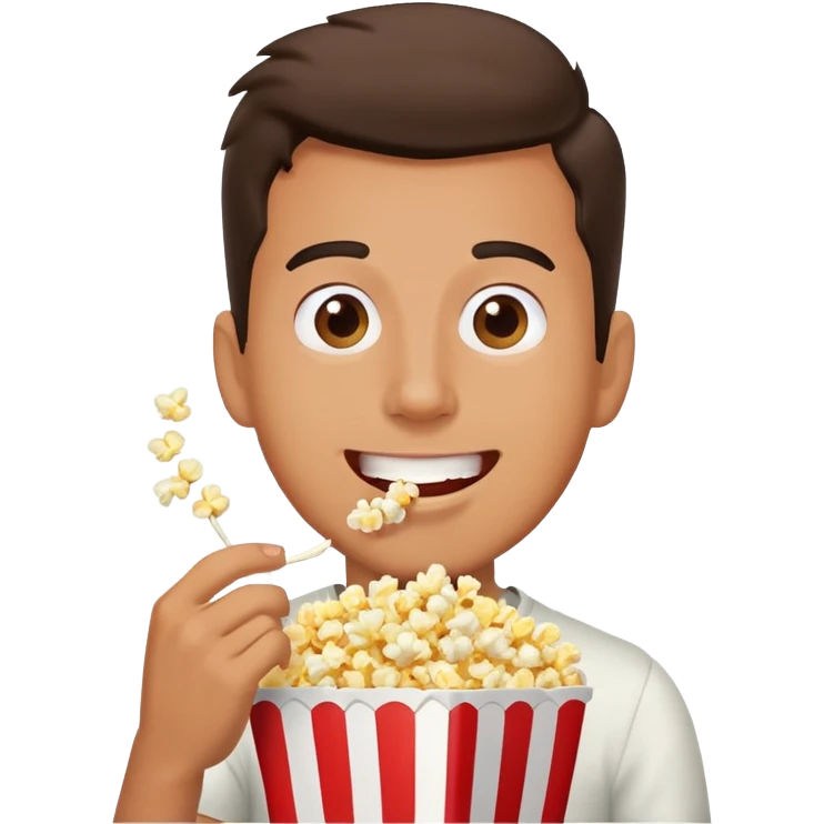 man eating popcorn emoji