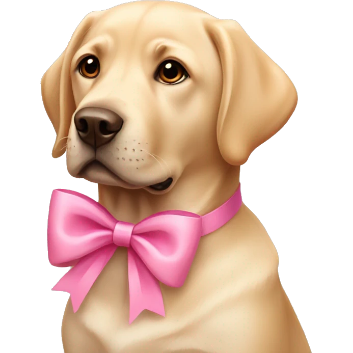 labrador with pink bow emoji