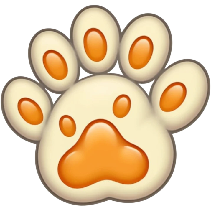 a very light pale pastel yellowy orange pawprint emoji