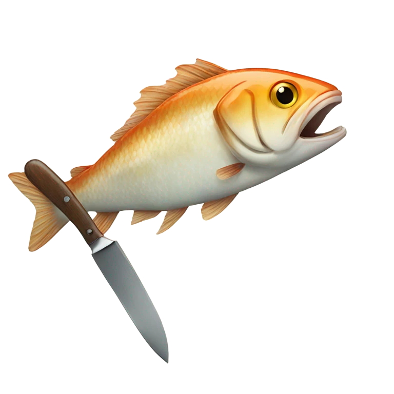 A fish with a knife in its mouth emoji