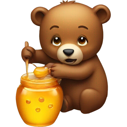 bear eating from a honey pot emoji