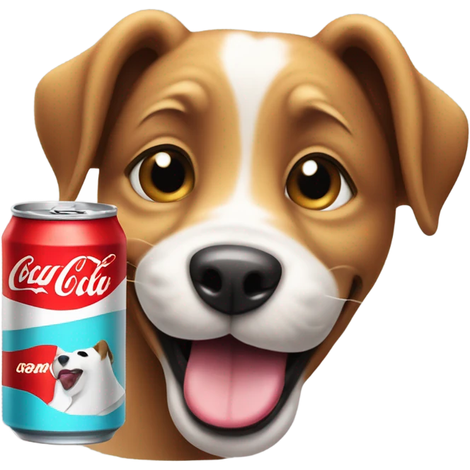 Dog drinking coke emoji