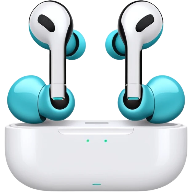 white elegant minimalist wireless iPhone style earphones emoji