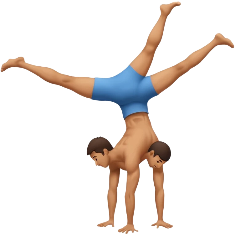 Guy doing a handstand on someone back emoji
