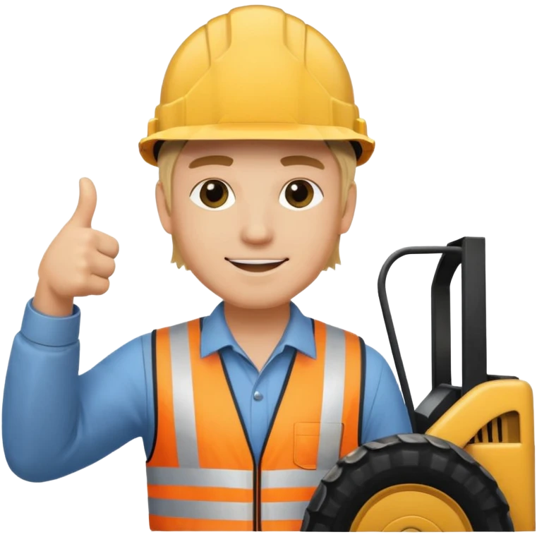 Blonde guy on a skid steer giving a thumbs up emoji