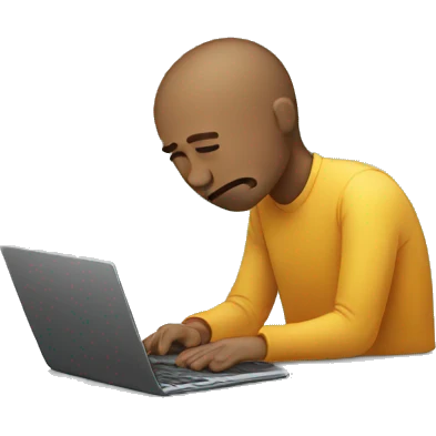 sad person with laptop emoji
