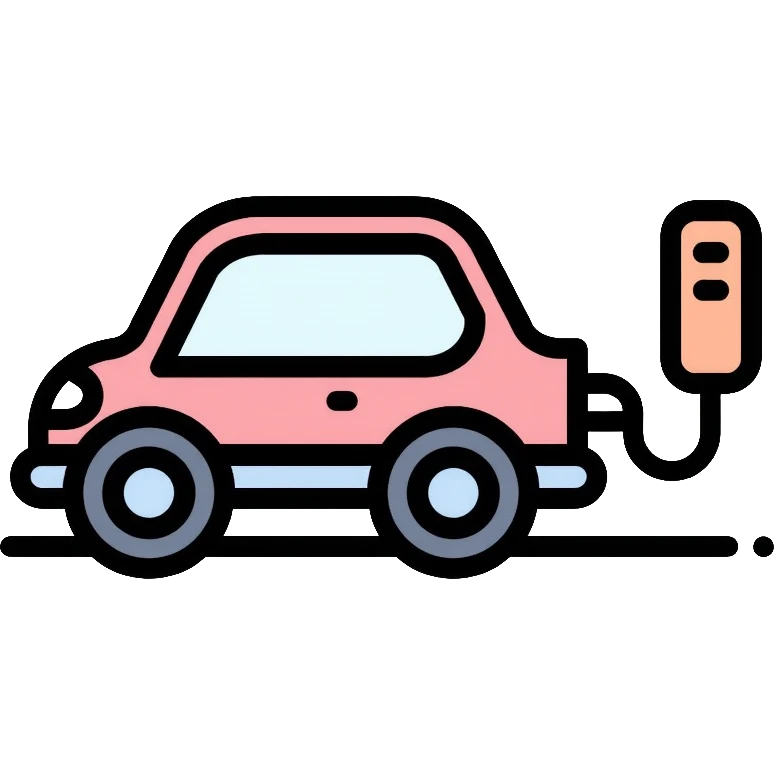 electric car with charging plug emoji