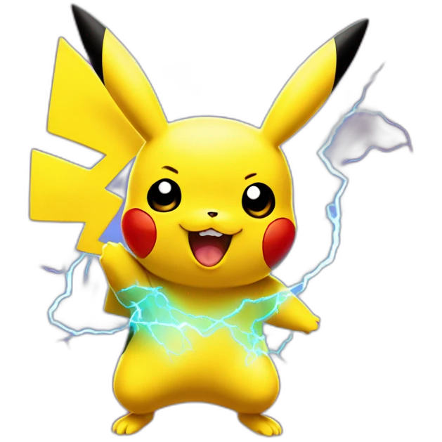 pikachu with electric background emoji
