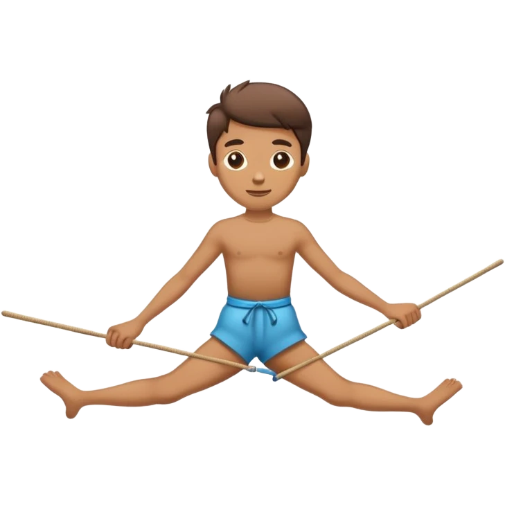person on tightrope holding horizontal balancing stick
 emoji