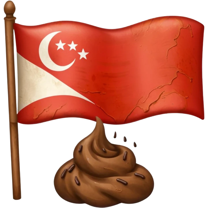 Make a Indonesian flag but there's poop inside the flag emoji