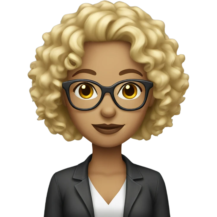 Blonde curly hair glasses woman emoji