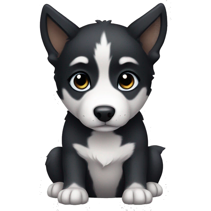 Black husky puppy emoji