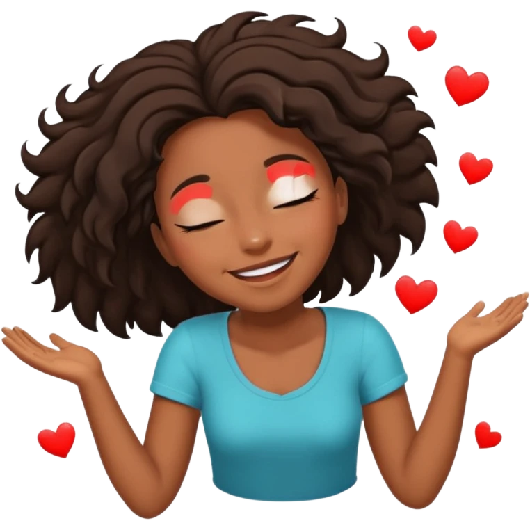 Black girl Falling to the floor in love emoji