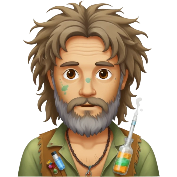 Dirty hippie doing drugs emoji