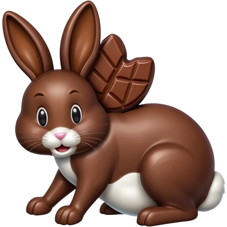Chocolate Easter bunny with a bite taken out of its rear end emoji