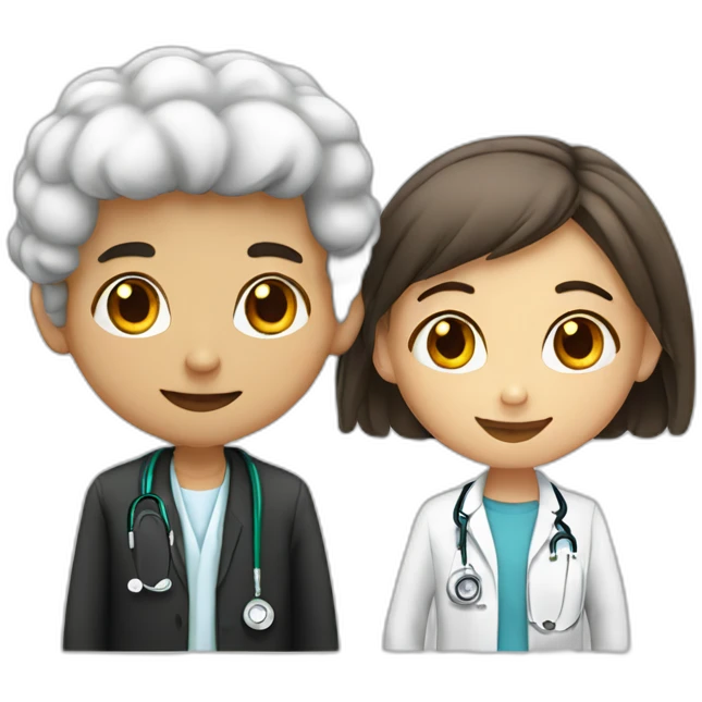 White cutie Jewish girl friendship with doctor Arabic boy emoji