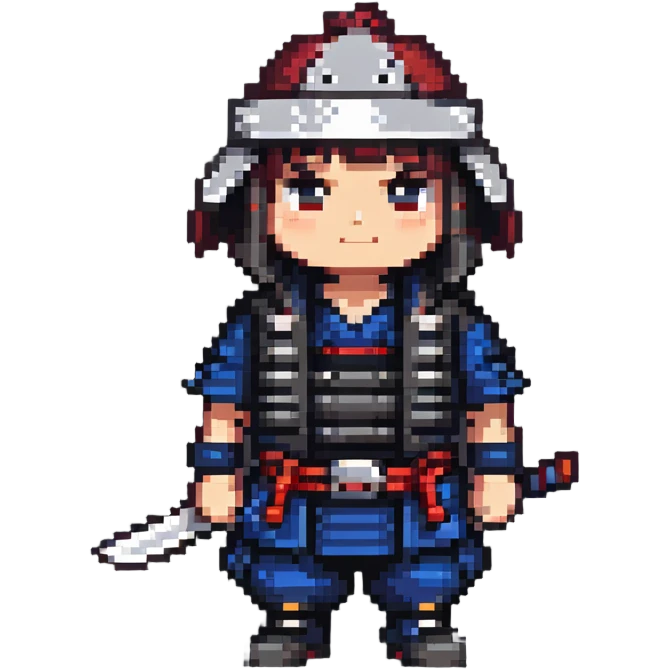 modern wandering samurai with urban gear emoji