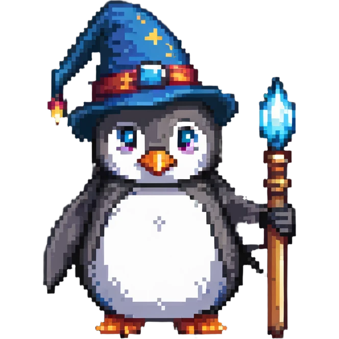 A penguin wizard emoji