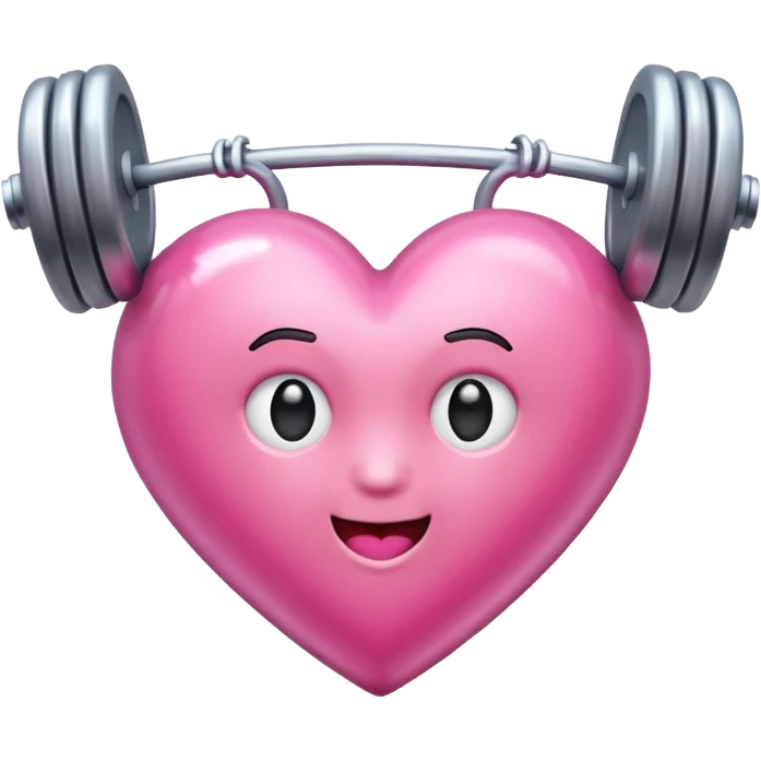 gym dumble emoji heart shape pink colour bq emoji