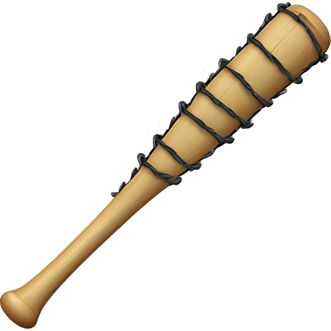 barbed wire wrapped around baseball bat fully emoji